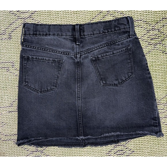 Girls Old Navy Button Black Denim Mini Skirt Size L 10-12 ~Fast Shipping~ - Picture 4 of 4